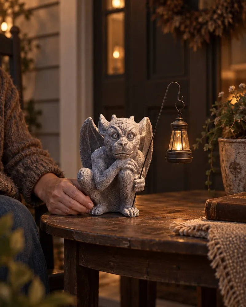 Gargoyle with Lantern Statue
